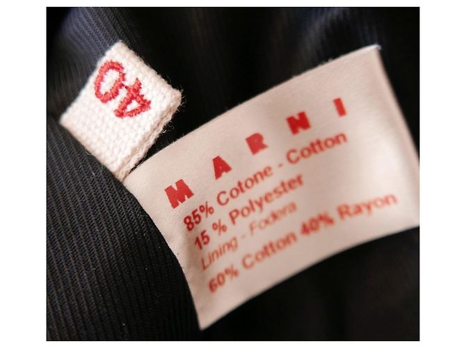Marni Abito trench in misto cotone nero - vista 7