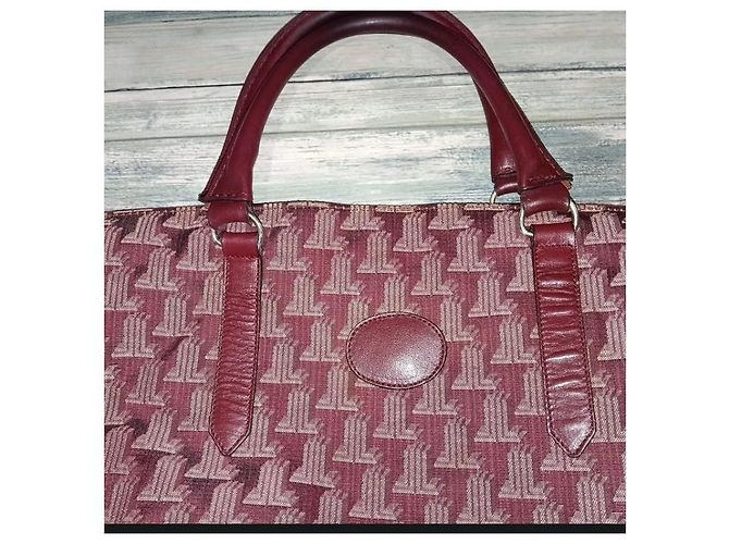 Borsa Lanvin in tela monogram e pelle Beige Bordò - vista 2