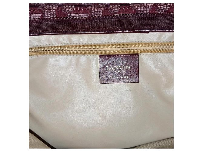 Borsa Lanvin in tela monogram e pelle Beige Bordò - vista 4