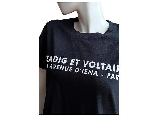 T-shirt Zadig & Voltaire nera '11 Avenue d'Iéna' Nero - vista 2