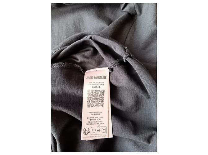 T-shirt Zadig & Voltaire nera '11 Avenue d'Iéna' Nero - vista 6