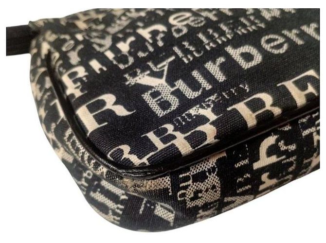 Borsa a tracolla Burberry Monogram Graffiti Nero Bianco - vista 9