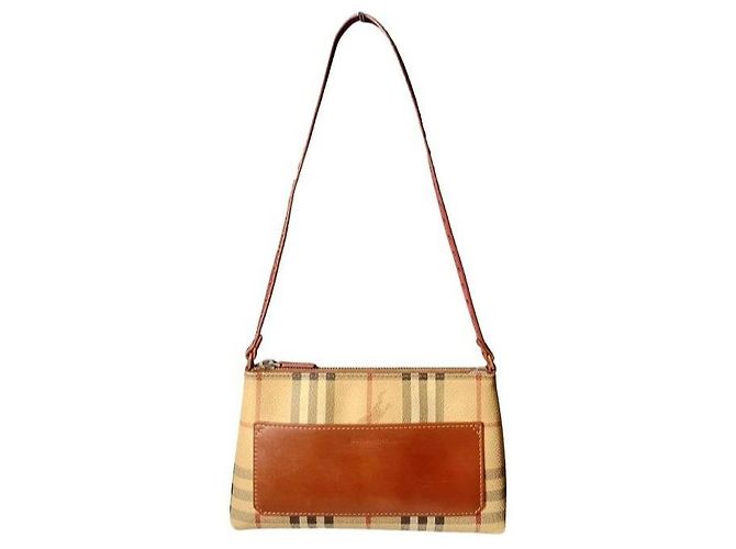 Borsa a tracolla Burberry Haymarket Check Marrone Beige - vista 2