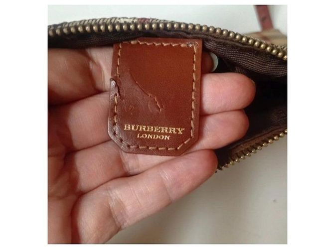 Borsa a tracolla Burberry Haymarket Check Marrone Beige - vista 4