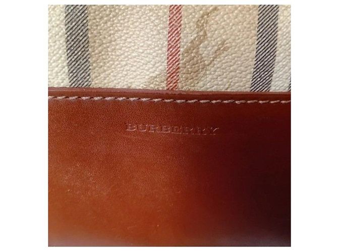Borsa a tracolla Burberry Haymarket Check Marrone Beige - vista 6