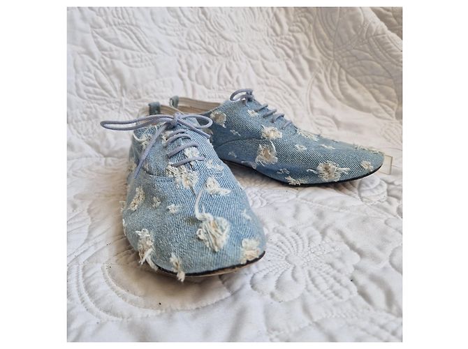 Repetto Scarpe Oxford in Denim Blu - vista 3