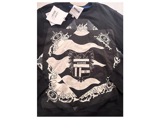 Autre Marque Koché schwarzes Baumwoll-Sweatshirt mit Aufnäher - Ansicht 2