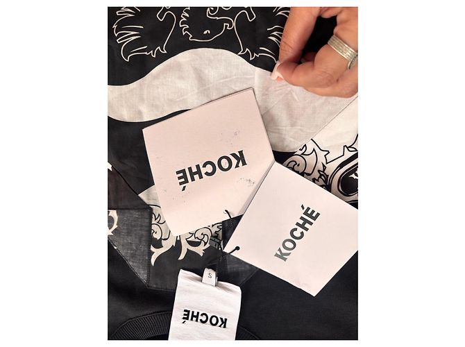 Autre Marque Koché schwarzes Baumwoll-Sweatshirt mit Aufnäher - Ansicht 4
