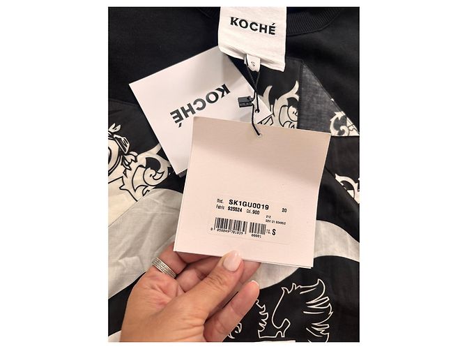 Autre Marque Koché schwarzes Baumwoll-Sweatshirt mit Aufnäher - Ansicht 5