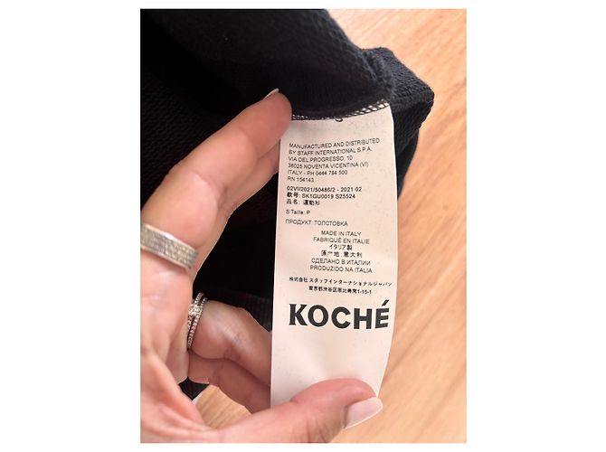 Autre Marque Koché schwarzes Baumwoll-Sweatshirt mit Aufnäher - Ansicht 6