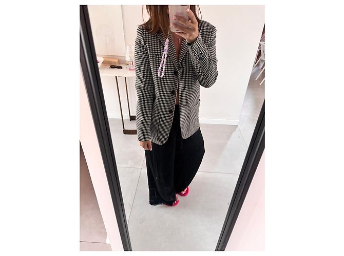 Blazer The Kooples pata de gallo Negro Blanco - vista 6