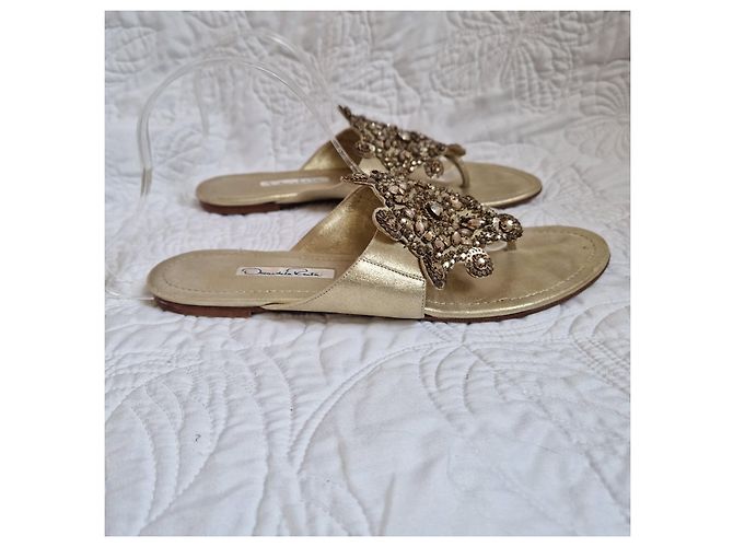 Oscar de la Renta Verzierte Zehentrenner Sandalen Golden - Ansicht 4