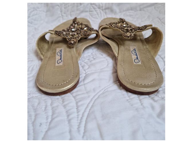 Oscar de la Renta Verzierte Zehentrenner Sandalen Golden - Ansicht 5