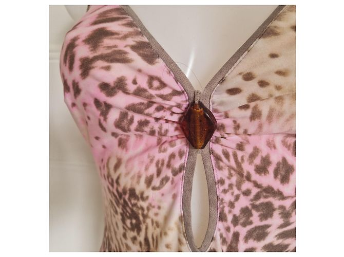 Autre Marque Maryan Mehlhorn Einteiler-Badeanzug Leopardenprint Braun Pink - Ansicht 2