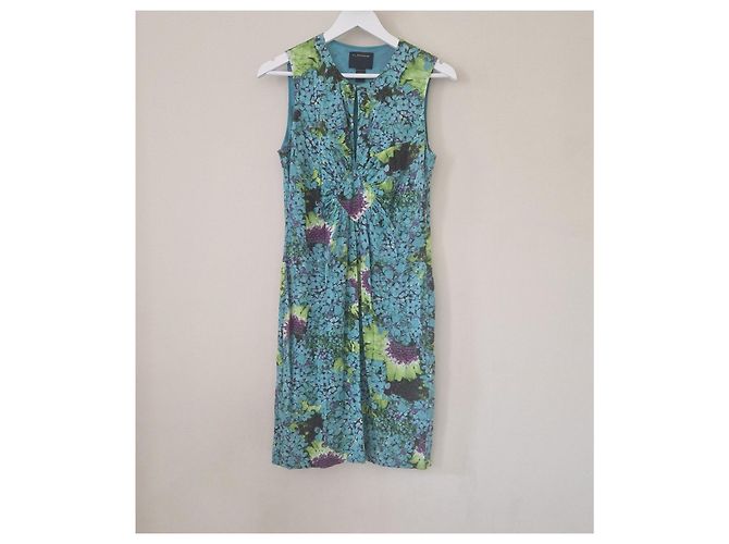 Autre Marque Class Roberto Cavalli Ärmelloses Kleid mit Blumenprint Blau Grün Lila - Ansicht 2