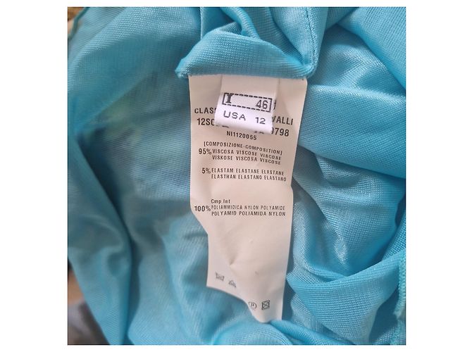 Autre Marque Class Roberto Cavalli Ärmelloses Kleid mit Blumenprint Blau Grün Lila - Ansicht 8