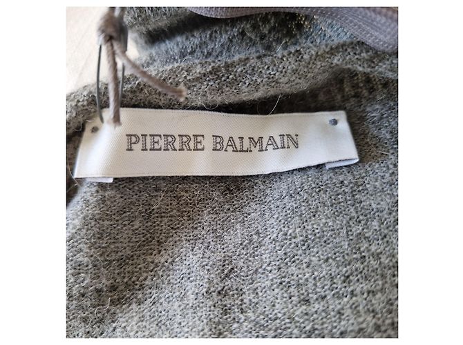 Pierre Balmain graues Strickkleid mit Rollkragen und Pailletten - Ansicht 5