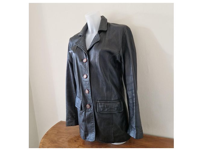 Pierre Cardin Blazer de cuero negro - vista 3
