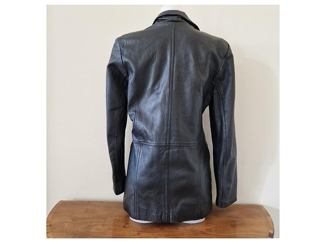 Pierre Cardin Blazer de cuero negro - vista 4