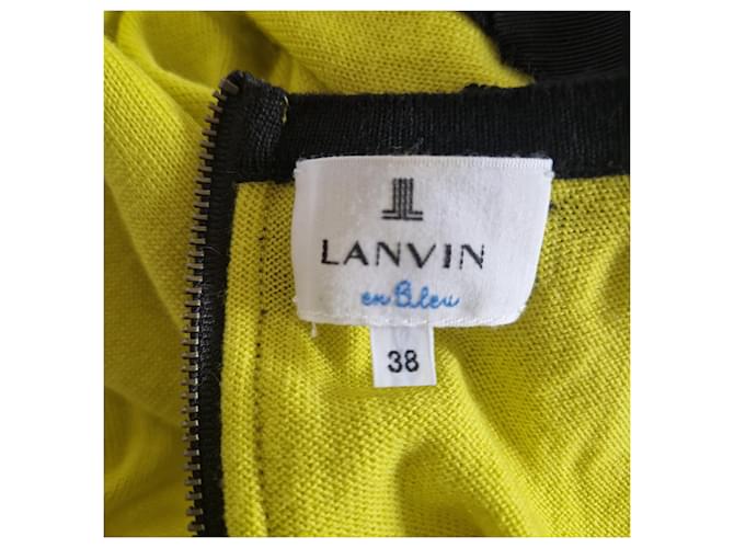 Autre Marque Lanvin en Bleu gelber Strickpullover mit Perlenkragen Schwarz - Ansicht 5