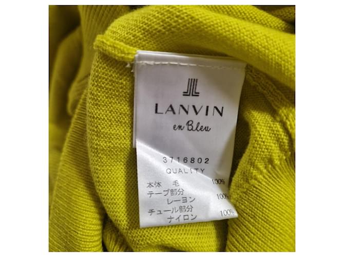Autre Marque Lanvin en Bleu gelber Strickpullover mit Perlenkragen Schwarz - Ansicht 6