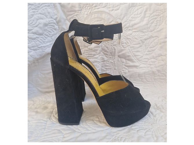Charlotte Olympia Décolleté platform in camoscio nero - vista 4