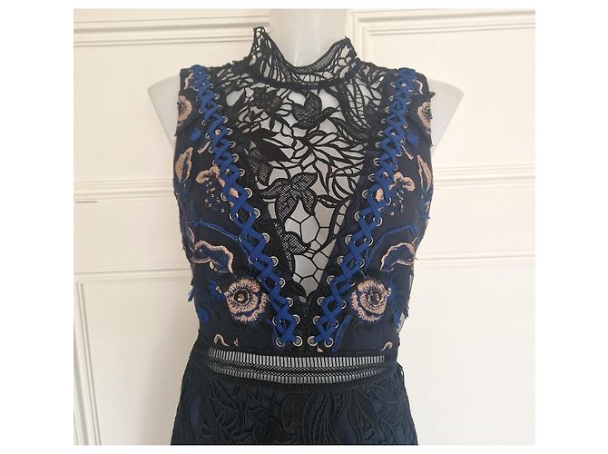 Self portrait Self-Portrait Spitzenkleid Navy Blau Schwarz - Ansicht 4
