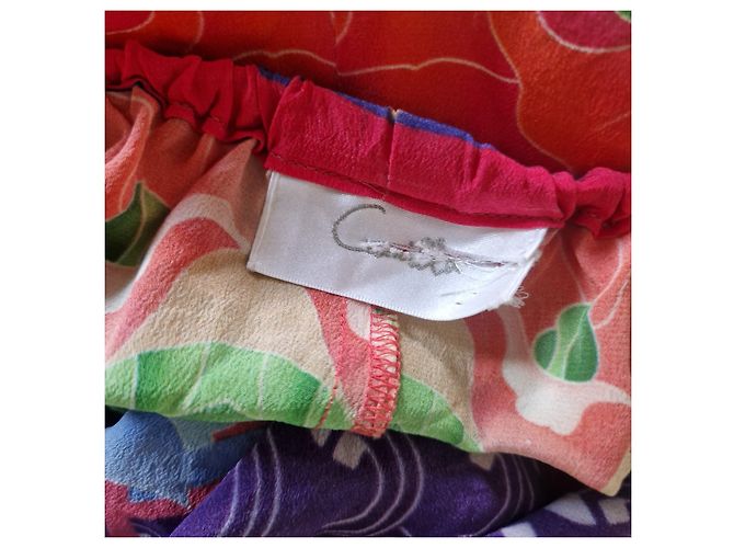 Calções de seda Camilla Estampado Floral Multicor - vista 5