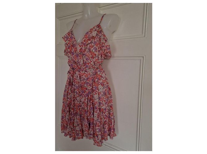 Melissa Odabash Vestido Mini em Viscose e Lurex com Estampado Floral Rosa Branco Vermelho Roxo - vista 3