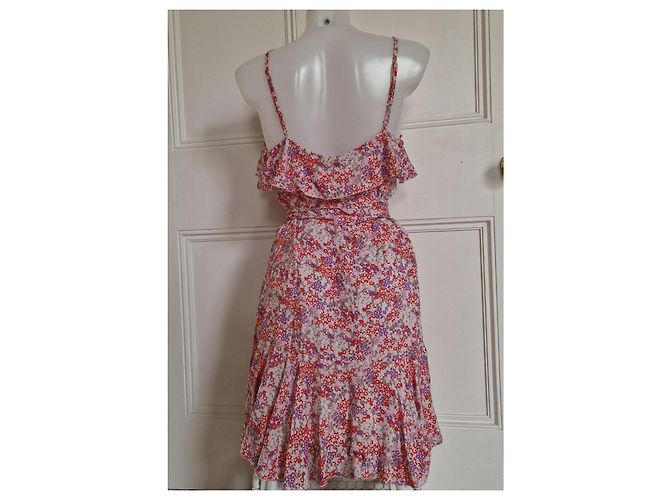 Melissa Odabash Vestido Mini em Viscose e Lurex com Estampado Floral Rosa Branco Vermelho Roxo - vista 4