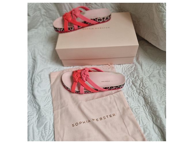 Ciabatte Sophia Webster in pelle rosa stampa leopardata Stampa leopardo - vista 6