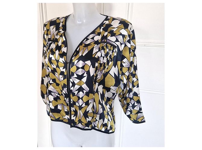Autre Marque Stine Goya Simone Jacquard-Jacke Schwarz Weiß Grau Lila Gelb - Ansicht 2