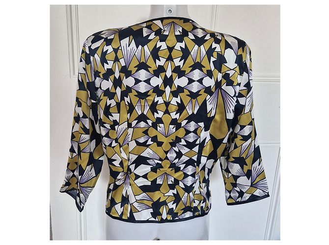 Autre Marque Stine Goya Simone Jacquard-Jacke Schwarz Weiß Grau Lila Gelb - Ansicht 4
