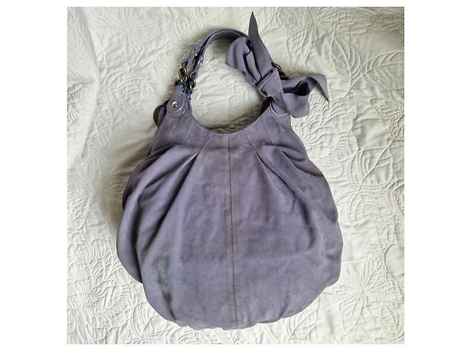 Patrizia Pepe Lavender Suede Hobo Bag Purple - view 2