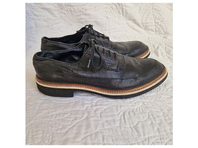 Autre Marque McQ Alexander McQueen Scarpe Oxford in pelle nera Nero - vista 3