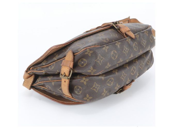 Borsa a tracolla in pelle Louis Vuitton Monogram Saumur 30 M42256 Marrone - vista 5