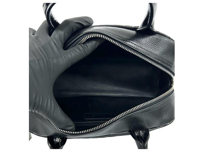 Borsa Mini Boston in pelle vernice con logo Chanel Nero - vista 9