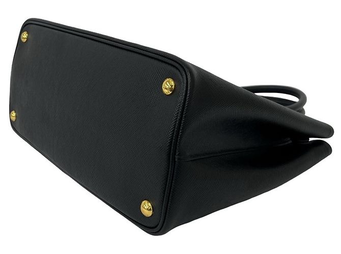 Bolsa Prada em couro Double Saffiano com logo triangular Preto - vista 8