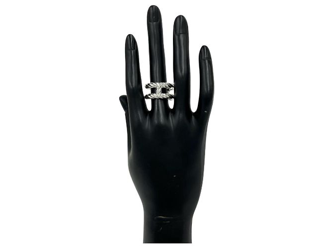 Ring Hermès Anello Hermes Area Band in Argento Sterling 925 - vista 2