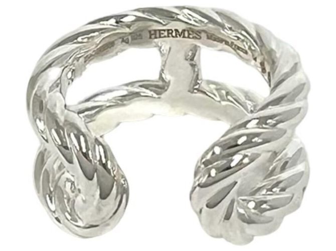 Ring Hermès Anello Hermes Area Band in Argento Sterling 925 - vista 6