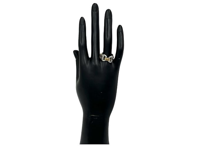 Ring Hermès Anello HERMES Vintage Montevideo Band Argento D'oro - vista 2