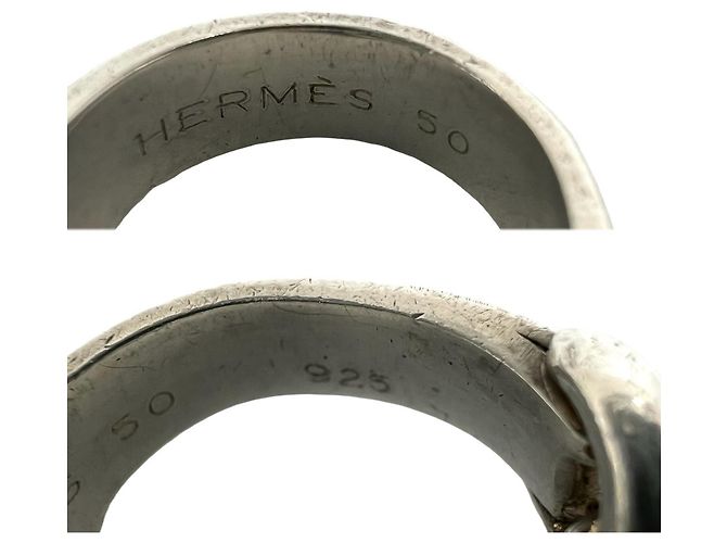 Ring Hermès Anello HERMES Vintage Montevideo Band Argento D'oro - vista 3