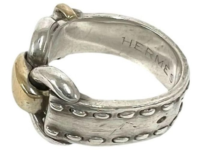 Ring Hermès Anello HERMES Vintage Montevideo Band Argento D'oro - vista 4