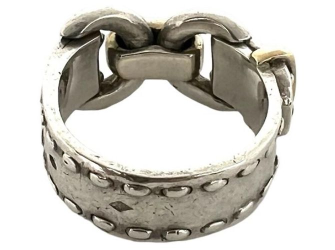 Ring Hermès Anello HERMES Vintage Montevideo Band Argento D'oro - vista 6