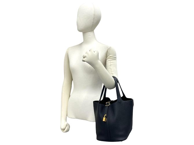 Hermès Hermes Picotin Lock MM Leder Handtasche Schwarz - Ansicht 2