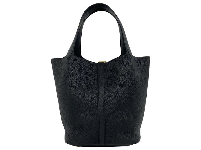 Hermès Hermes Picotin Lock MM Leder Handtasche Schwarz - Ansicht 3