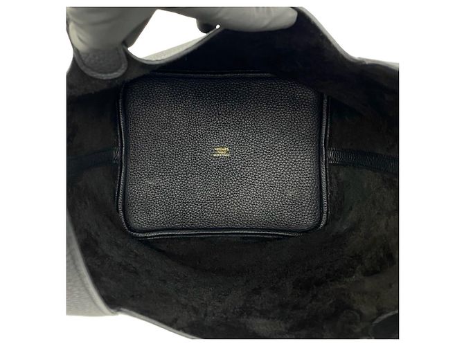 Hermès Hermes Picotin Lock MM Leder Handtasche Schwarz - Ansicht 9
