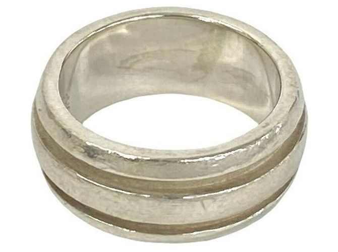 Tiffany & Co. Grooved Double Line Band Ring Silber - Ansicht 5