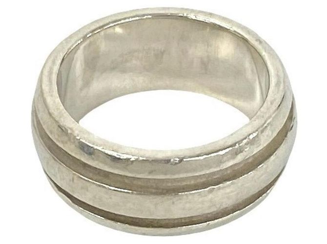 Tiffany & Co. Grooved Double Line Band Ring Silber - Ansicht 6