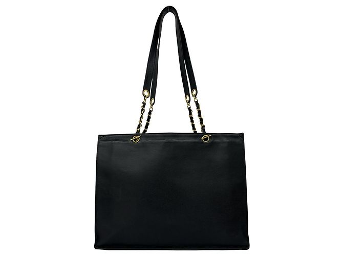 Borsa a spalla Chanel in pelle Caviar Nero - vista 3